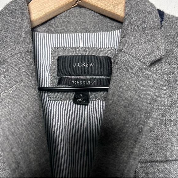 J. Crew Women Schoolboy Blazer Jacket 2 Gray Wool Preppy Academia Old Money - Picture 3 of 11